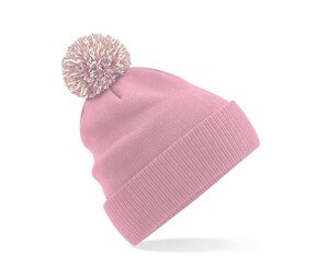 Beechfield BF450 - Gorro con pompón Dusky Pink / Off White