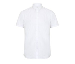 HENBURY HY517R - MEN’S MODERN S/S OXFORD SHIRT – REGULAR FIT White