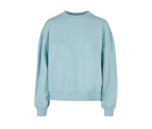 BUILD YOUR BRAND BY212 - LADIES OVERSIZED CREWNECK Mar Azul