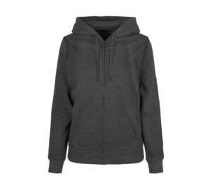 BUILD YOUR BRAND BYB009 - LADIES BASIC ZIP HOODY Charcoal