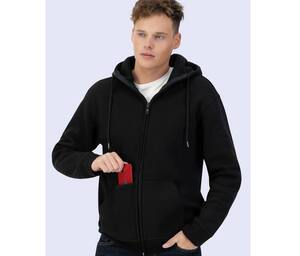 STARWORLD SW240 - ORGANIC COTTON UNISEX SWEAT JACKET Negro profundo