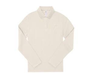 B&C BCW462 - Ladies' long sleeve poloshirt Off White