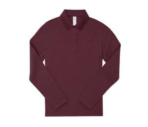 B&C BCW462 - Ladies' long sleeve poloshirt Burgundy