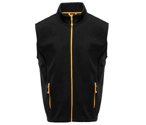 BLACK&MATCH BM500 - Contrasted polar fleece bodywarmer Negro / Amarillo