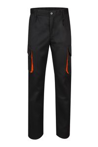 Velilla 103004 - PANTALÓN BICOLOR Black/Orange