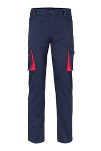 Velilla 103024S - PANTALÓN STRETCH BICOLOR Navy Blue/Red