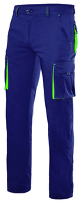 Velilla 103024S - PANTALÓN STRETCH BICOLOR NAVY BLUE/LIME GREEN