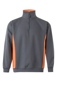 Velilla 105704 - SUDADERA BICOLOR CREMALLERA Grey/Orange