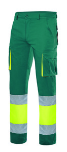 Velilla 303002S - PANTALÓN STRETCH BICOLOR AV GREEN/HI-VIS YELLOW