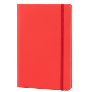 EgotierPro 30083 - Cuaderno A5 con cubierta PU y banda elástica, 96 páginas. LUXE Rojo