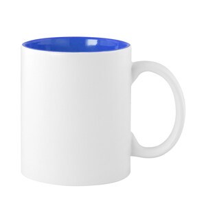 EgotierPro 37510 - Taza Cerámica Blanca 350ml Color Interior GRAVEN Azul