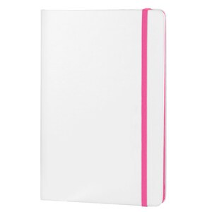 EgotierPro 37088 - Cuaderno PU blanco con banda elástica COLORE Rosa