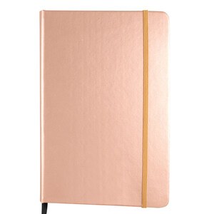 EgotierPro 38008 - Cuaderno A5 con Cubierta PU Metálica y 80 Hojas LUMINE ROCLMETAL