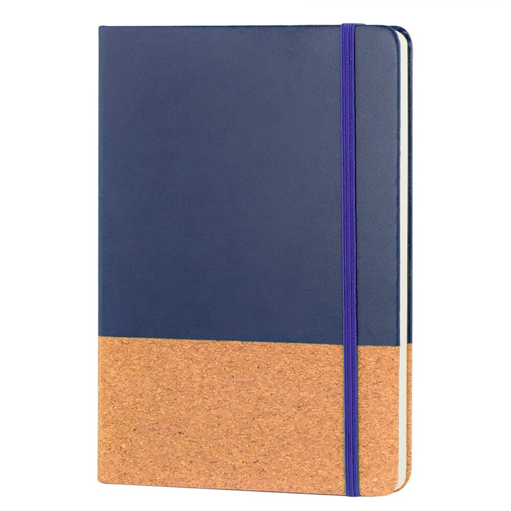 EgotierPro 38552 - Cuaderno A5 con Cubierta de PU y Corcho, Banda Elástica BOUND