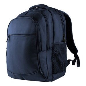 EgotierPro 50688 - Mochila RPET con Compartimento para Laptop TERRA Azul Marino