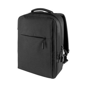 EgotierPro 52528 - Mochila RPET con Puerto USB y Compartimentos Negro