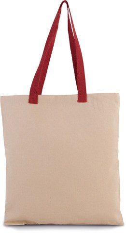 Kimood KI0277 - Bolso shopper plano de lona con asas a contraste