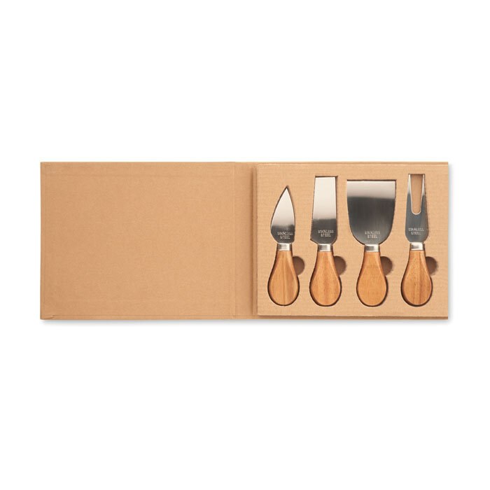 GiftRetail MO6953 - QUATTRO Set de 4 cuchillos para queso