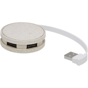 GiftRetail 124309 - Hub USB de paja de trigo "Kenzu"
